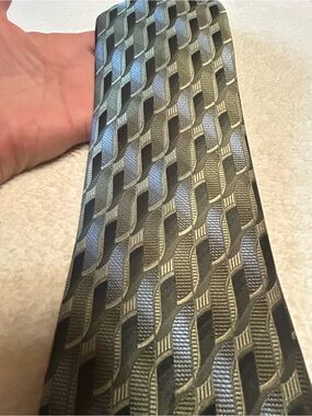 Tall/Long - Olive Green/Blue Pattern Necktie